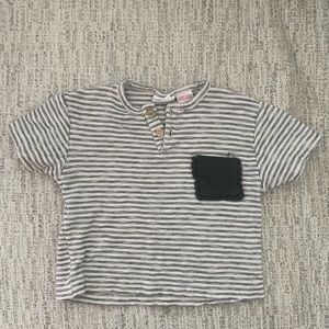 Zara striped shirt with button front 9-12 months